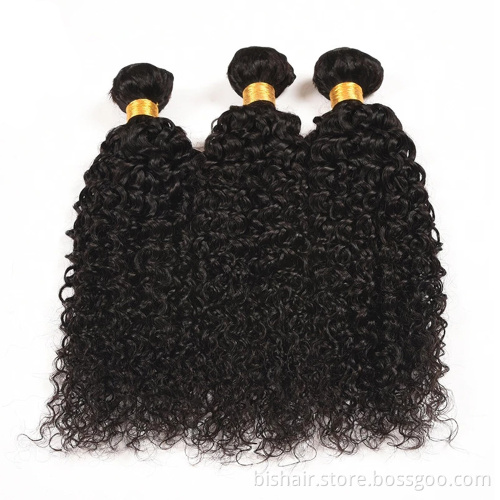 8A Great Brazilian Kinky Curly Hair Wave No Tangle No Shed For Black Color Curly Hair Weaving Natural  Extension Wigs Wholesale